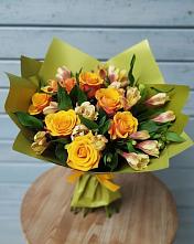 Букет цветов из:  Альстромерии и Розы в Грэсовском
