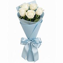 Букет 5 Белых роз Проуд в Грэсовском