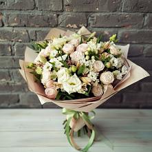 Букет цветов из:  Альстромерии, Розы и Хризантемы в Грэсовском