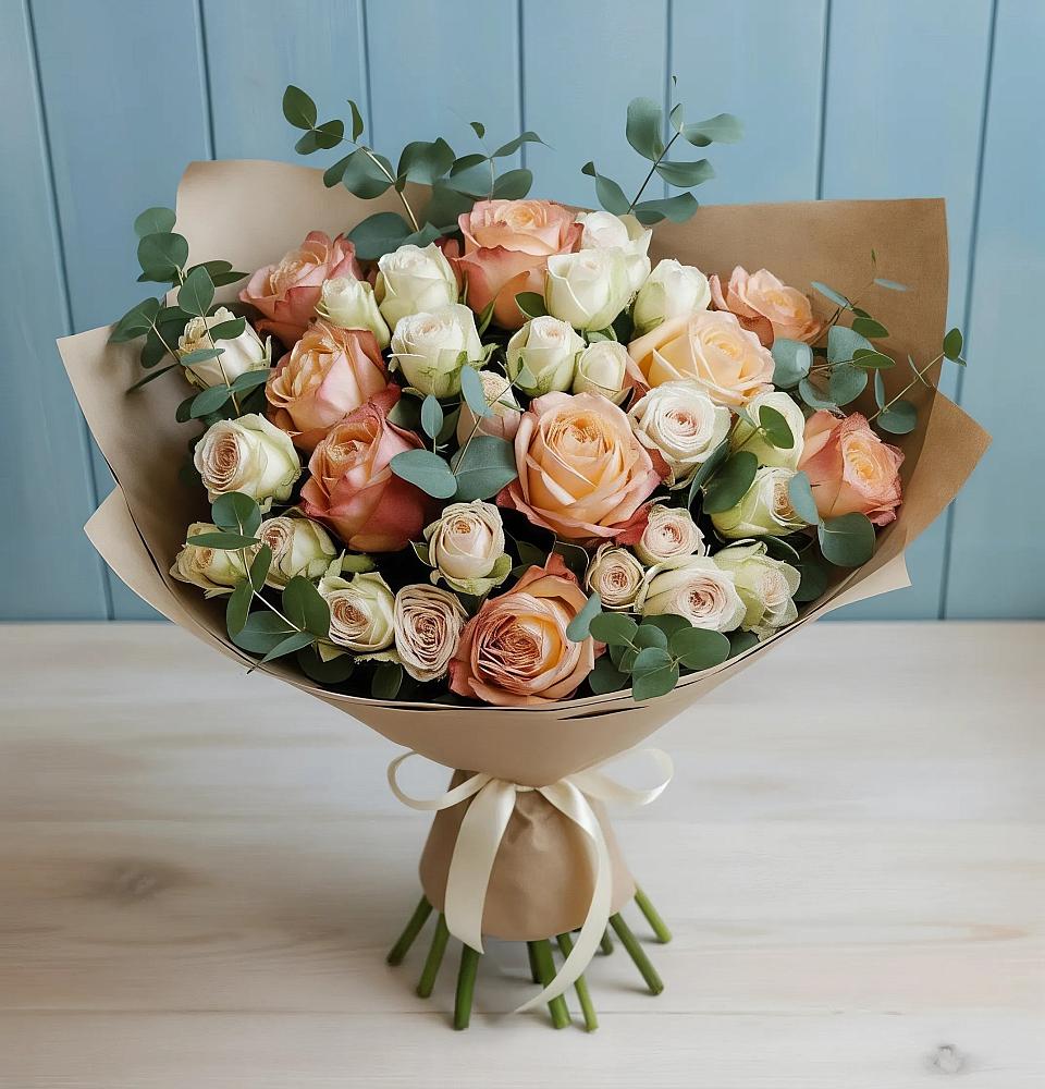 Букет цветов из: Альстромерии и Розы в Грэсовском