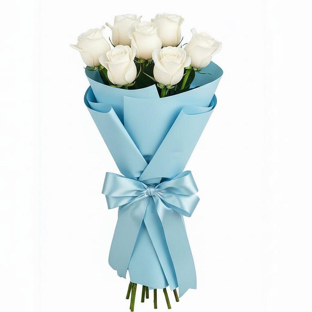 Букет 7 белых роз Проуд в Грэсовском