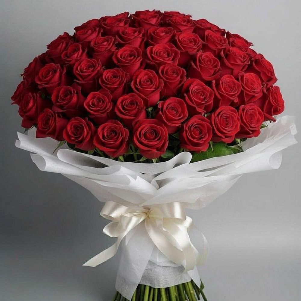 Букет 101 Красная роза Блэк Мэджик в Грэсовском