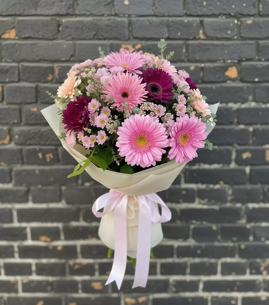 Букет цветов из: Герберы и Хризантемы в Грэсовском