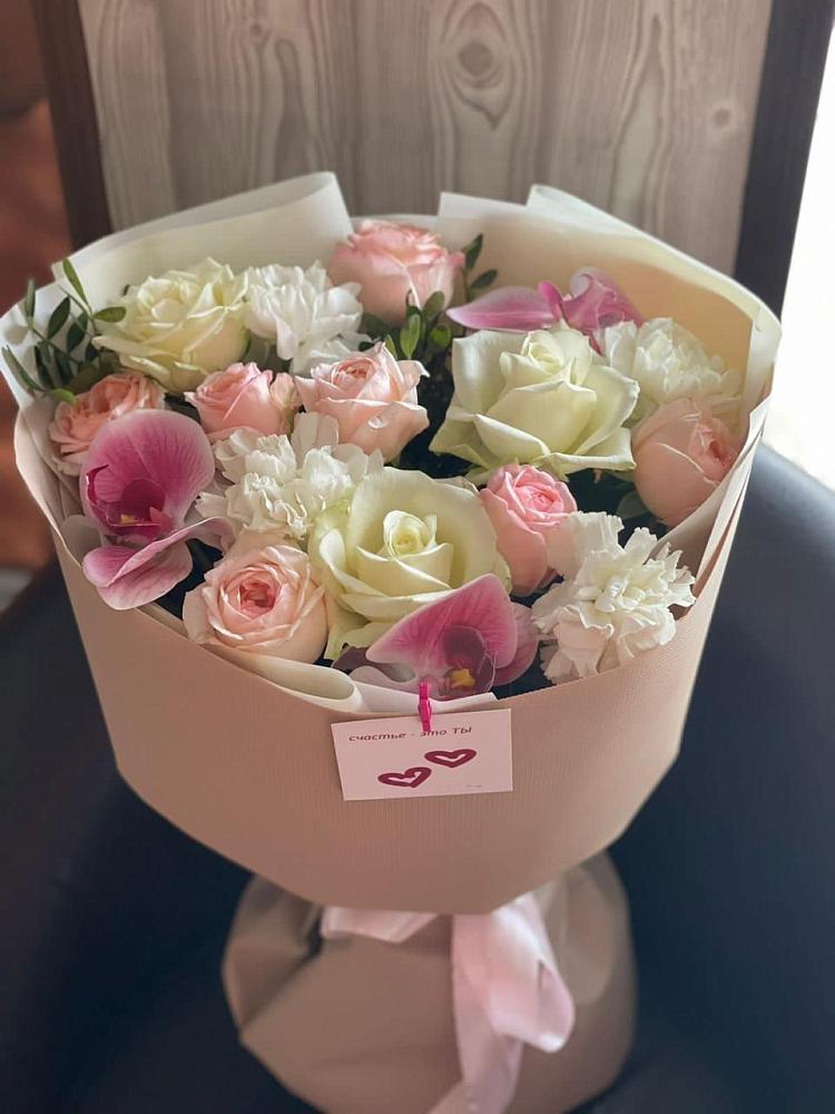 Букет цветов из: Орхидеи, Розы и Гвоздики в Грэсовском