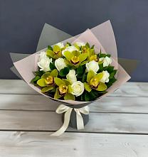 Букет цветов из:  Орхидеи и Розы в Грэсовском