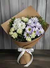 Букет цветов из:  Хризантемы и Розы в Грэсовском