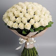 Букет 101 беля роза Белоснежка в Грэсовском