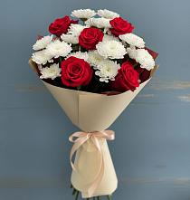 Букет цветов из:  Розы и Хризантемы в Грэсовском