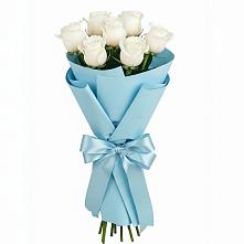 Букет 7 белых роз Проуд в Грэсовском