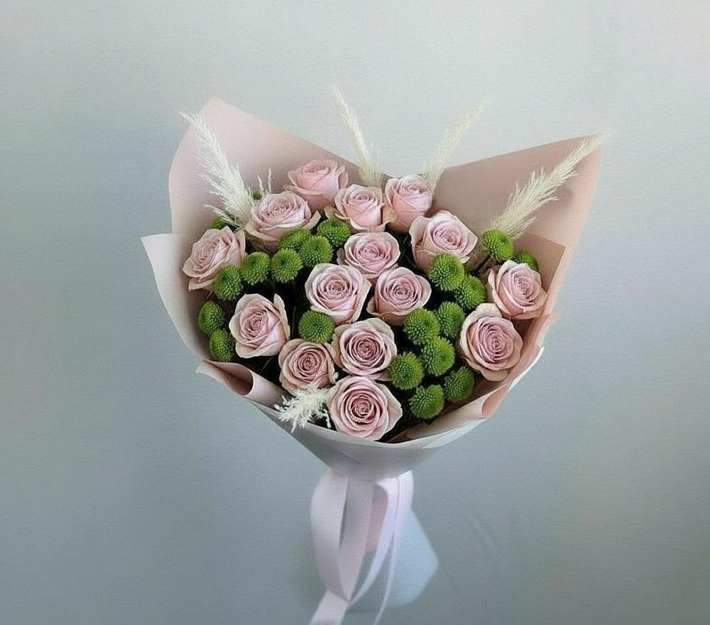 Букет цветов из: Розы и Хризантемы в Грэсовском