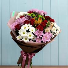 Букет цветов из:  Розы, Хризантемы и Альстромерии в Грэсовском