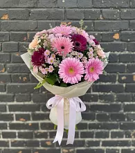Букет цветов из:  Герберы и Хризантемы в Грэсовском