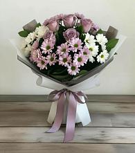 Букет цветов из:  Хризантемы и Розы #REPLACE_PRED# Грэсовском