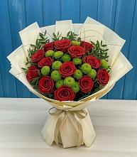 Букет цветов из:  Розы и Хризантемы в Грэсовском