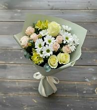 Букет цветов из:  Альстромерии, Розы и Хризантемы в Грэсовском