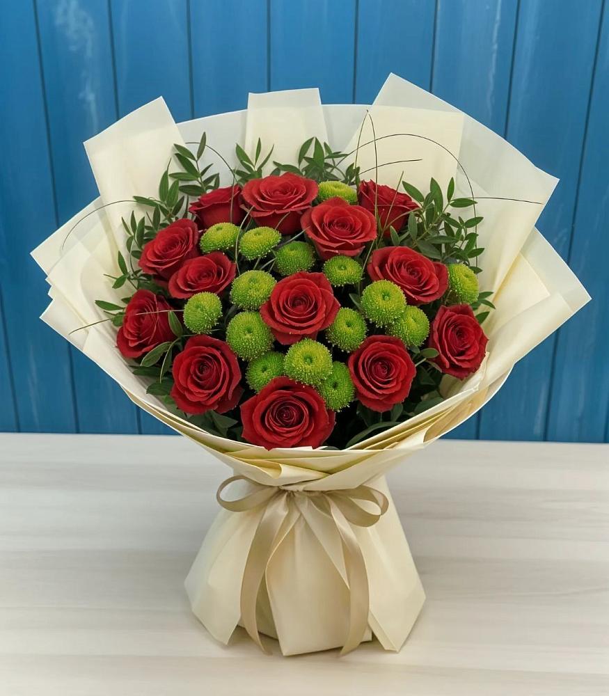 Букет цветов из: Розы и Хризантемы в Грэсовском