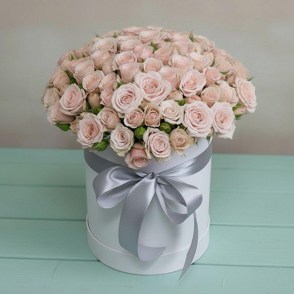 Цветочная композиция из Розы в шляпной коробке в Грэсовском